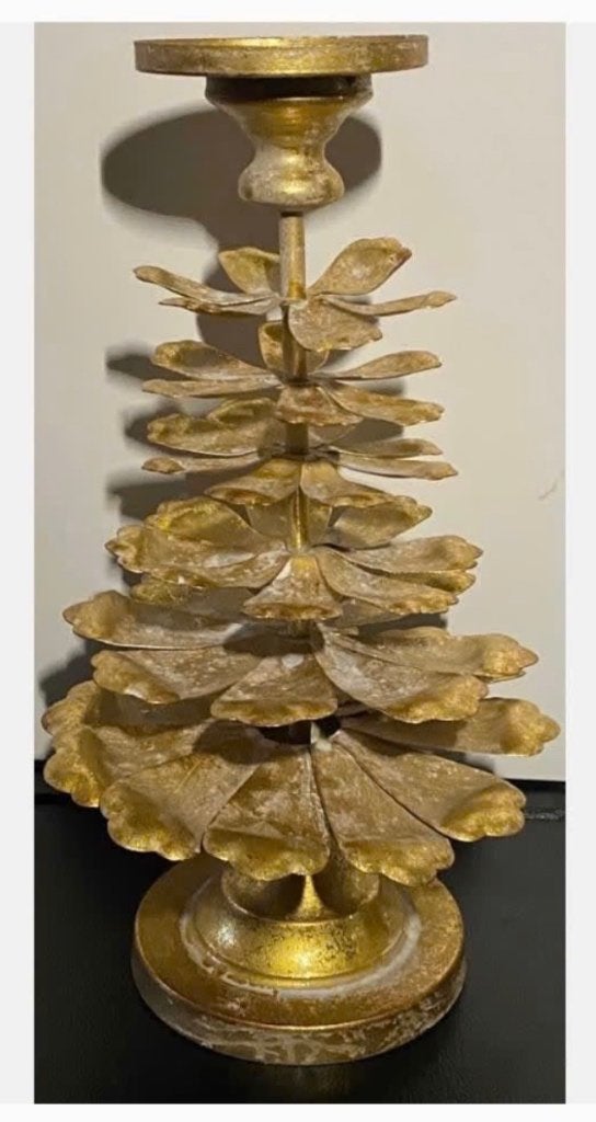 Kerst Bijzondere woondecoratie, goudkleurige boom voor kaars, Diversen, Kerst, Ophalen of Verzenden, Zo goed als nieuw, X, X