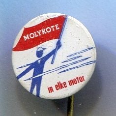 Molykote blik speldje ( M_136a), Verzamelen, Verzenden, Zo goed als nieuw, Merk, Speldje of Pin