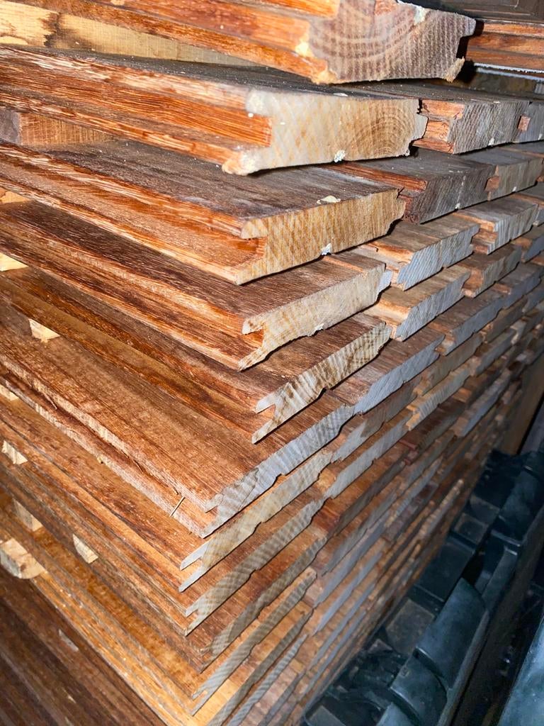Hardhout Basralocus paardenboxhout hout plank veer en groef, Ophalen, Zo goed als nieuw, 250 cm of meer, Planken
