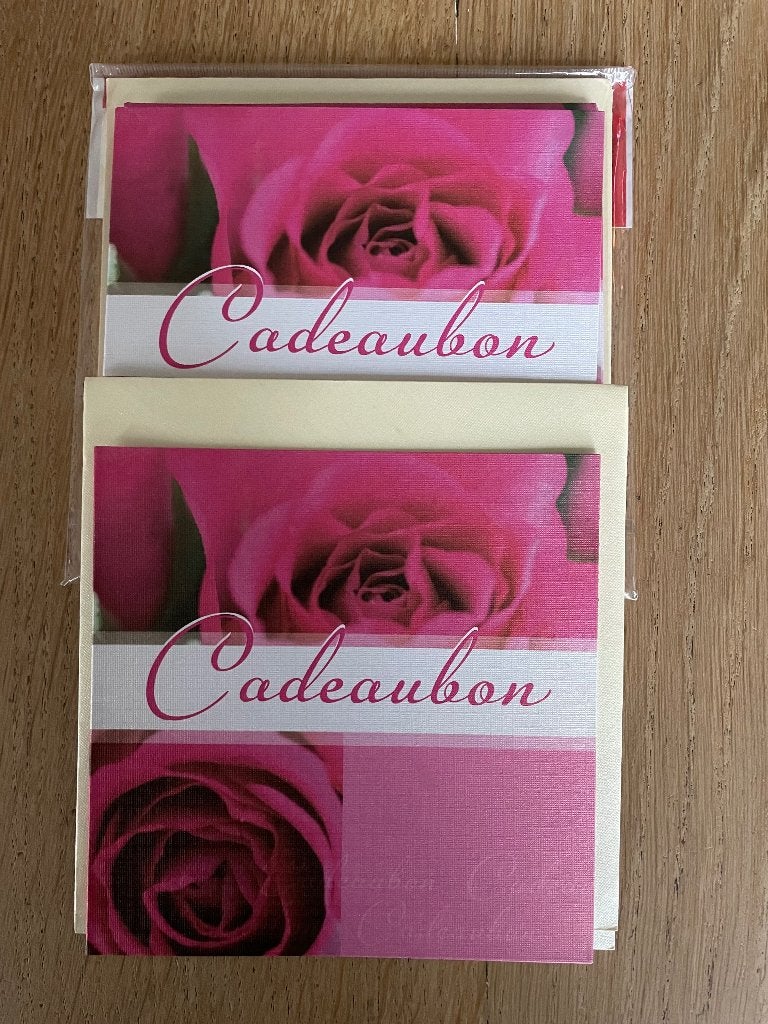 blanco kadobonnen, Eén persoon, Cadeaubon