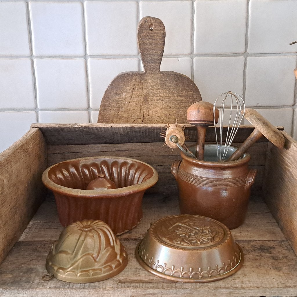 Brocante oude bakvorm tulband koperen bakvorm grespot Etage3, Gebruikt, ., Ophalen of Verzenden, .