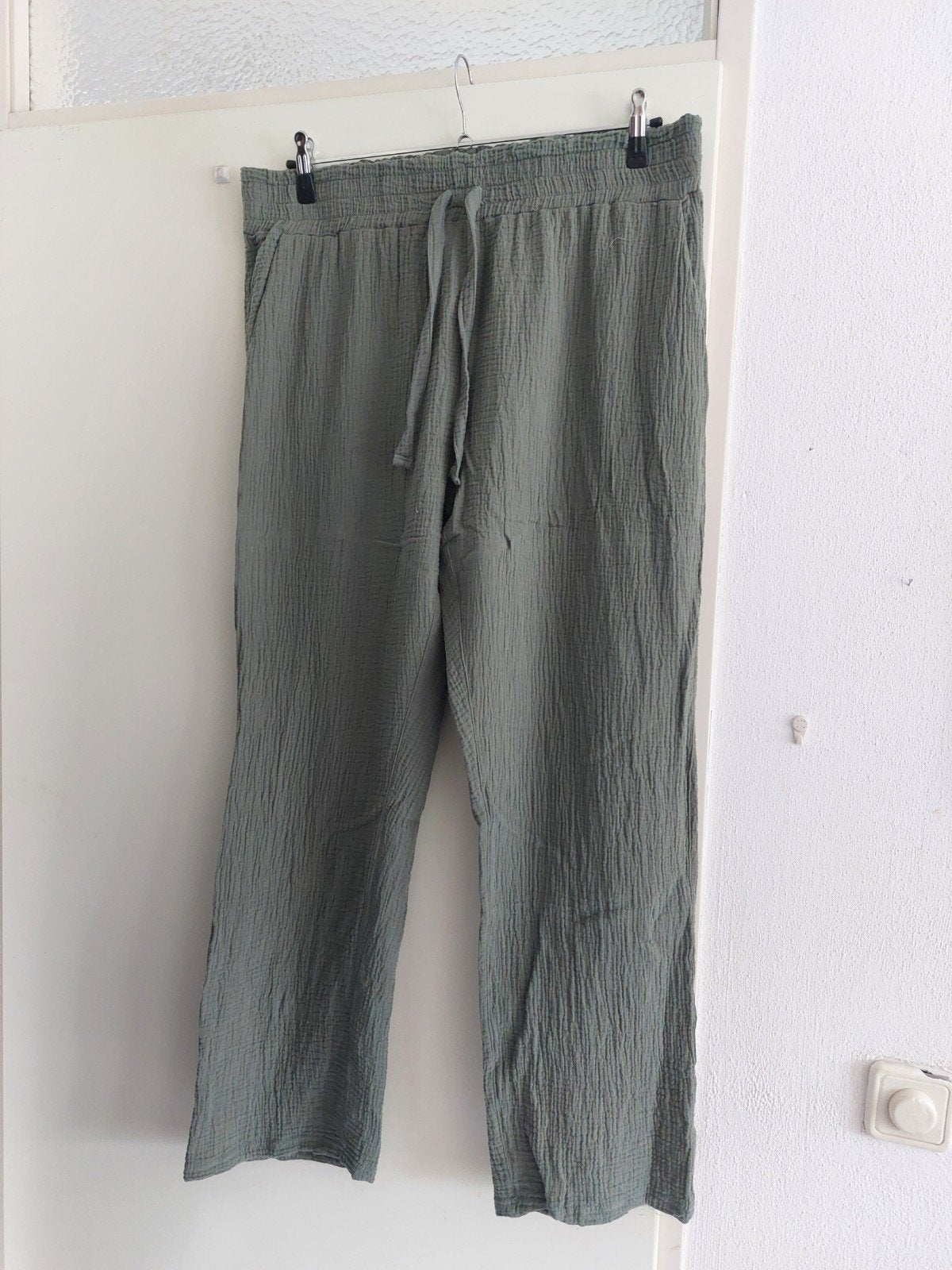 Gina Benotti  katoenen Crinkle Broek - Maat 48/50, Kleding | Dames, Ophalen of Verzenden, Zo goed als nieuw, Gina Benotti, Broek of Spijkerbroek