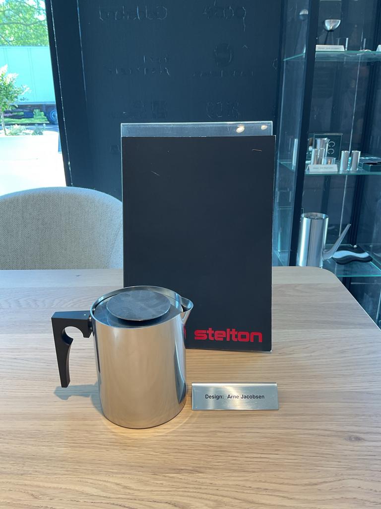 Stelton Cylinda-Line Theepot - Arne Jacobsen Design, Zilver, Zo goed als nieuw, Metaal, Overige merken
