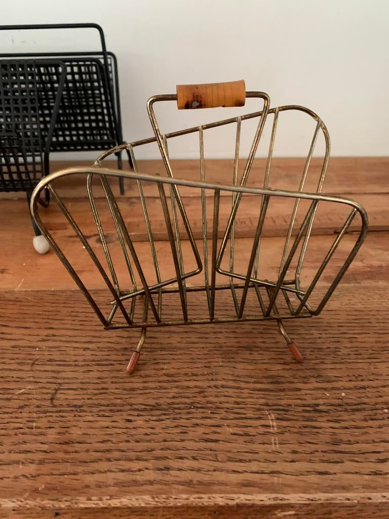 Vintage brievenrekje messing bamboe, Ophalen of Verzenden, Huis en Inrichting