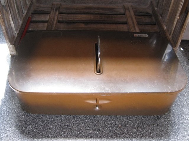 retro, bruin brabantia poetsmiddel box, Ophalen of Verzenden