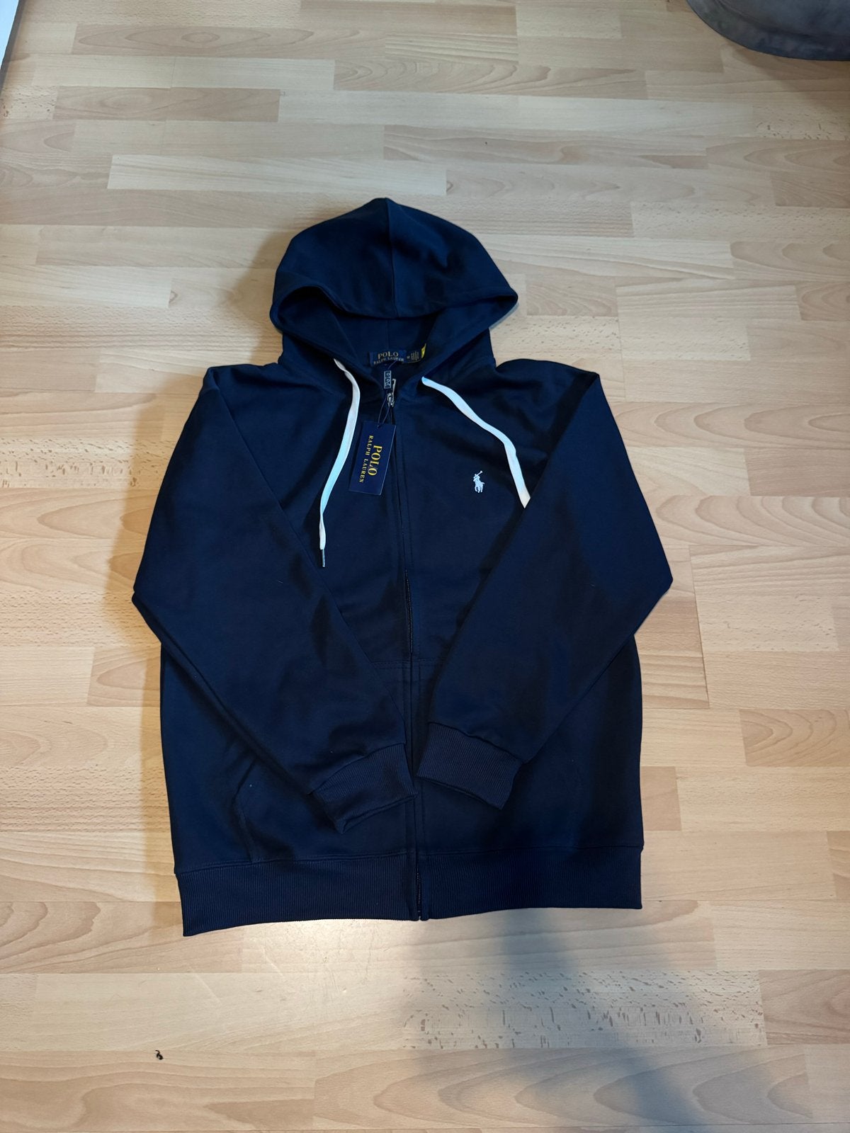 Ralph Lauren Zip-up Hoodie - Marineblauw met Wit Logo - Maat, Ophalen of Verzenden, Nieuw