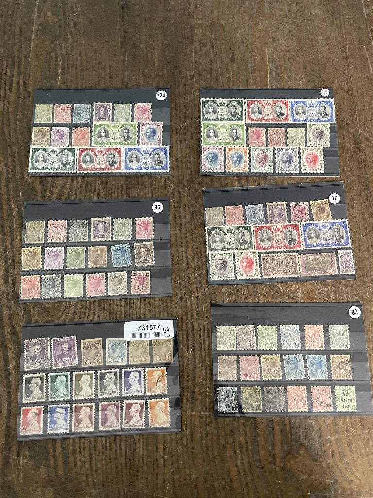 oude postzegels Monaco 6 kaarten /2, Verzenden
