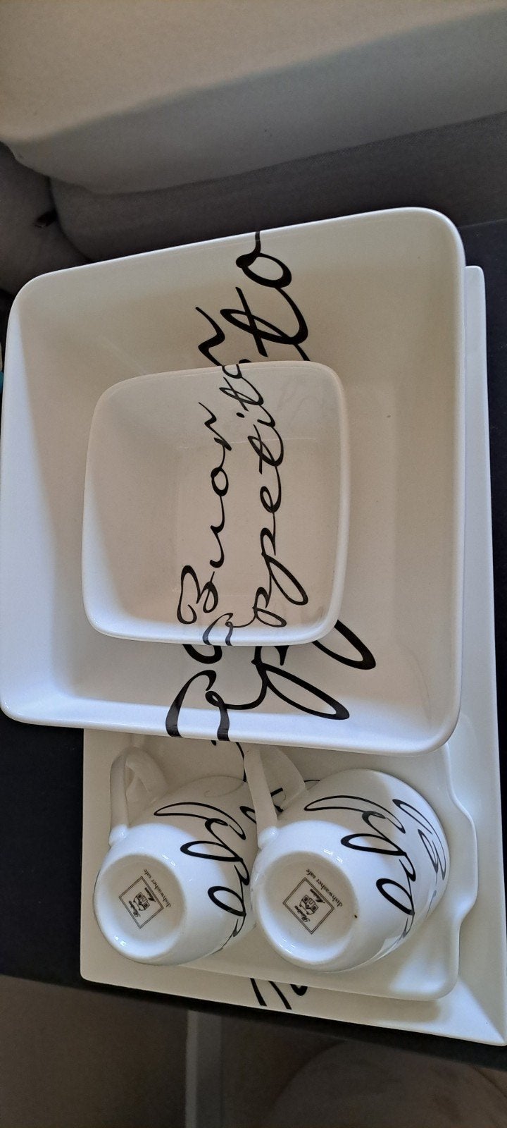 Riviera Maison Servies Set - Buon Appetito zeer nette staat, Huis en Inrichting, Keuken | Servies, Ophalen, Zo goed als nieuw