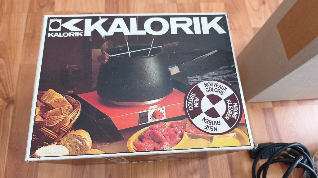 Kalorik Fondue Set - Vintage Fonduepan met 6 Vorken, Witgoed en Apparatuur, Ophalen of Verzenden, Zo goed als nieuw, Elektrisch