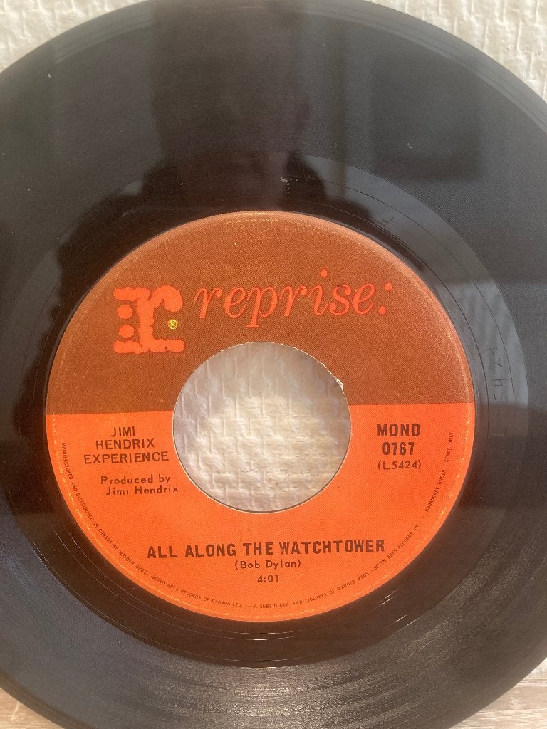 Jimi Hendrix all along the watchtower burning midnight lamp, Ophalen of Verzenden, Gebruikt, 7 inch, Pop