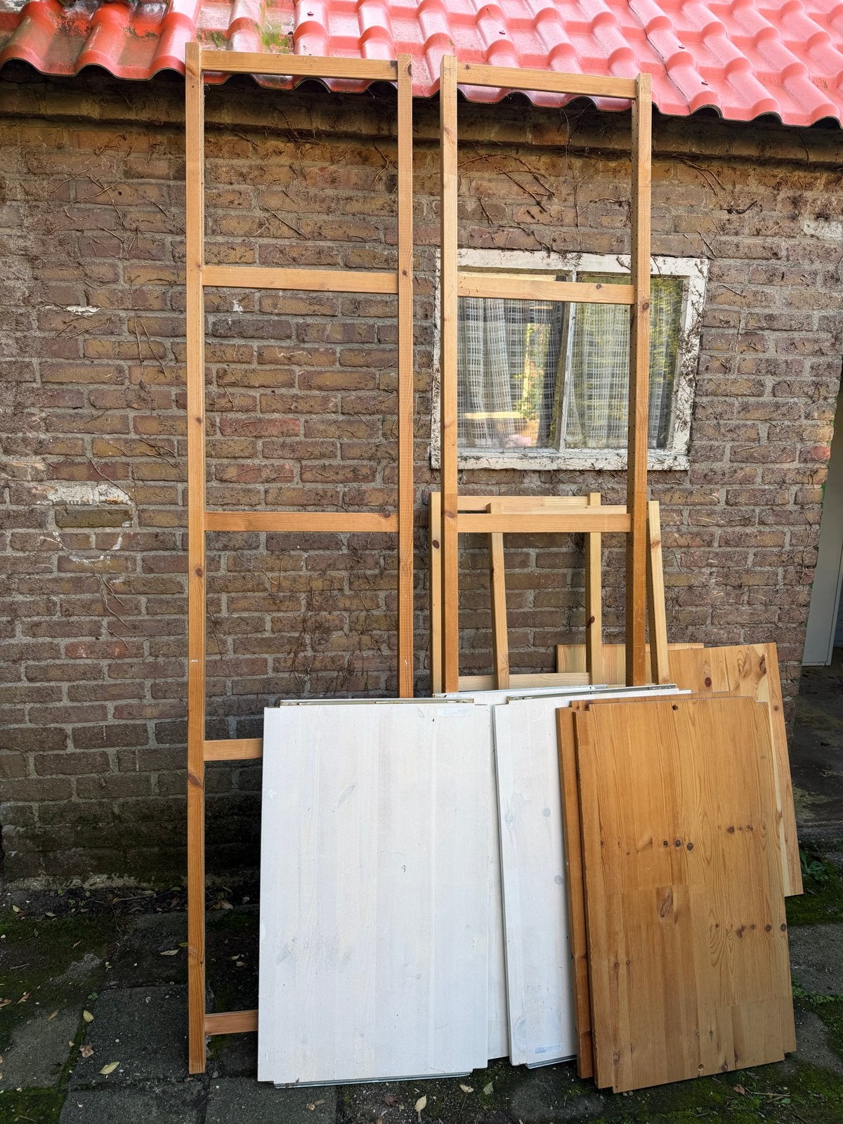 IKEA IVAR staanders en legplanken (5 stuks, deels wit), Ophalen of Verzenden, Gebruikt