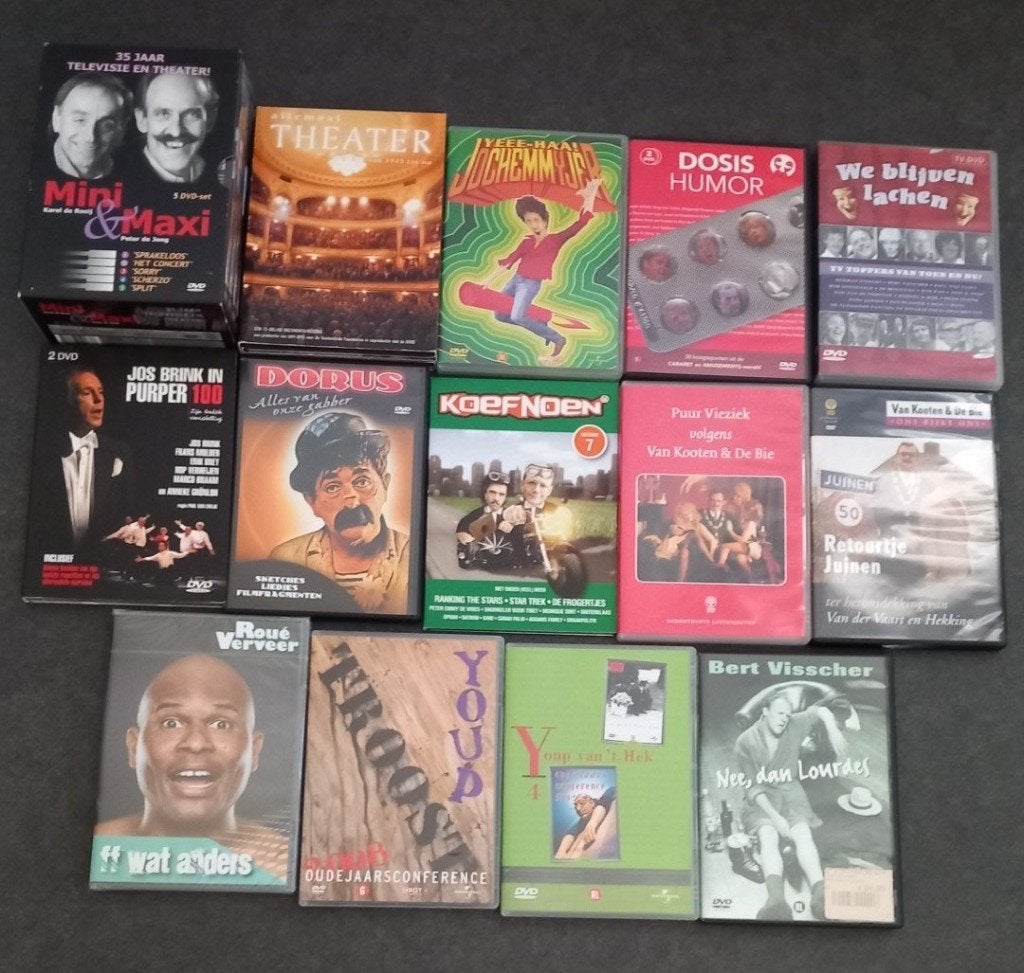 Nederlands cabaret (oa Youp, Bert, Jochem, Roué enz enz), Cd's en Dvd's, Stand-up of Theatershow, Alle leeftijden, Zo goed als nieuw