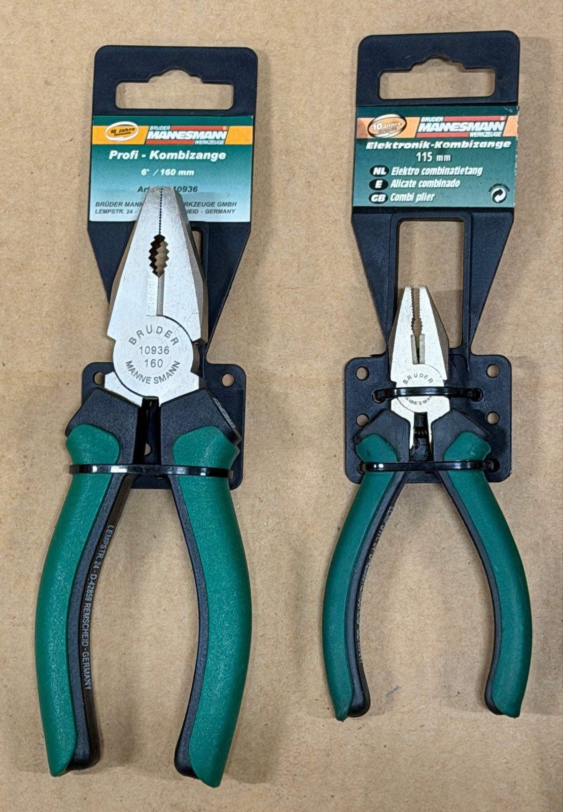 Nieuwe set van 2 Brüder Mannesmann combinatietangen, Doe-het-zelf en Verbouw, Ophalen of Verzenden, Nieuw, Tang, Overige merken
