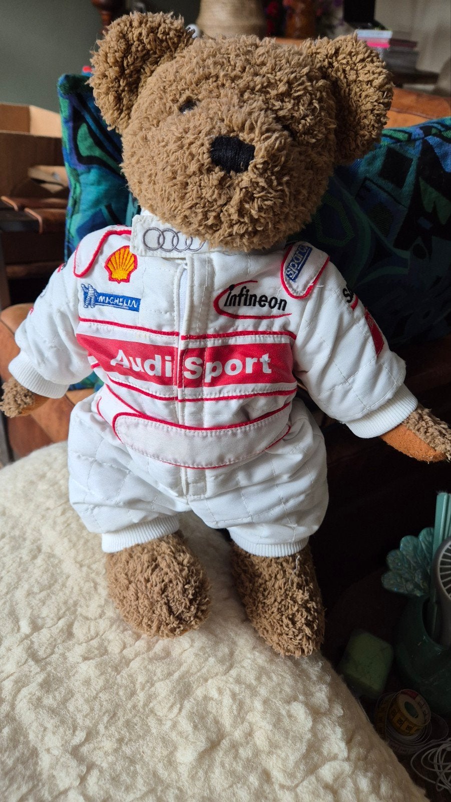 Audi Sport Teddybeer Racebeer Officiële Sunkid promotie, Ophalen of Verzenden, Gebruikt, Stoffen beer, Overige merken