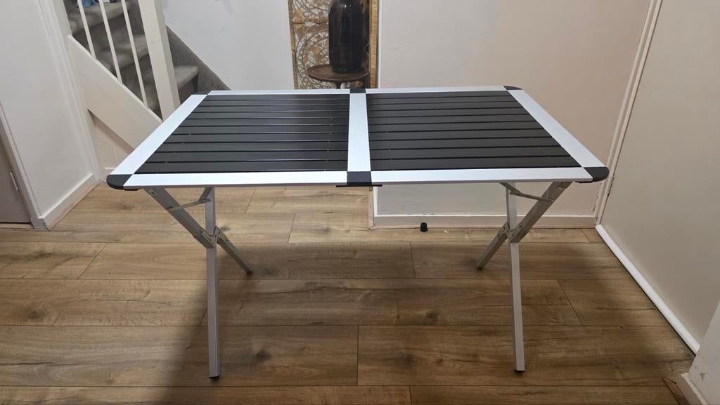 Vrijbuiter stevige lichte aluminium roltafel met opbergzak, Caravans en Kamperen, Kampeermeubelen, Ophalen of Verzenden, Gebruikt