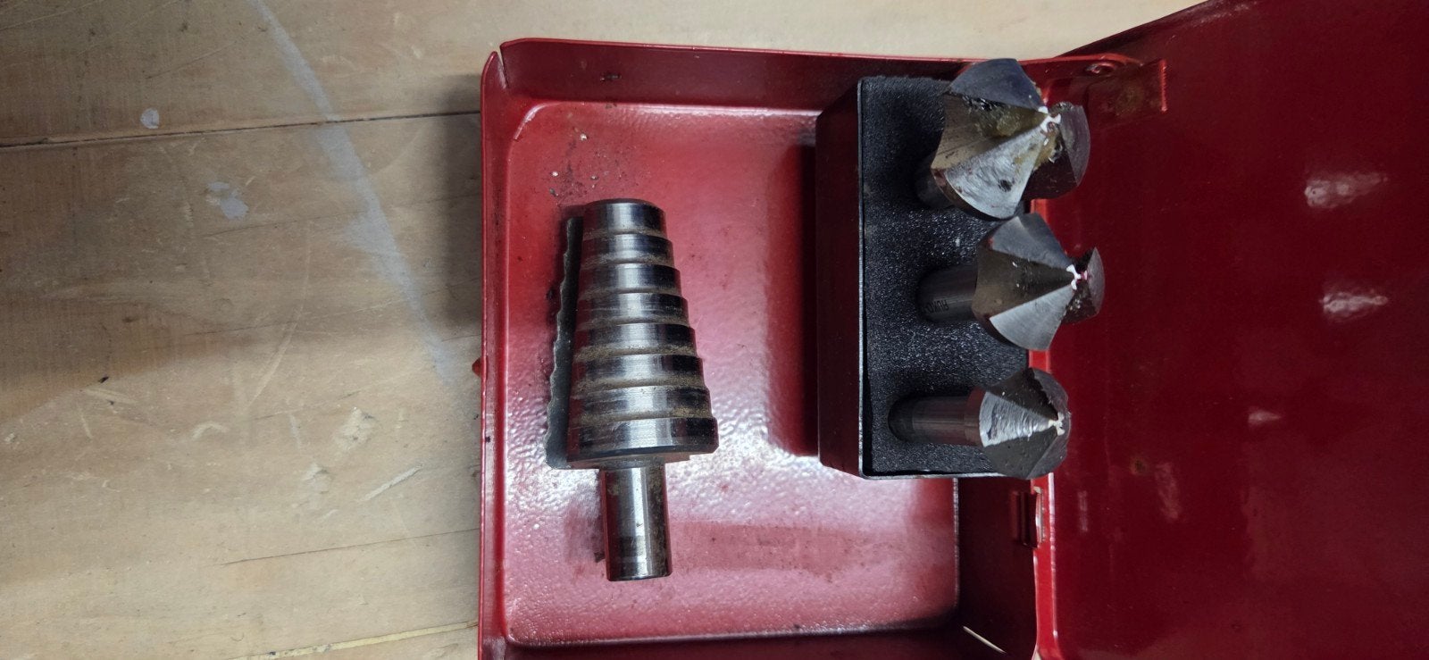 Ruko Verzinkboor en Stappenboor Set in Metalen Koffer, Ophalen of Verzenden, Gebruikt, Overige typen