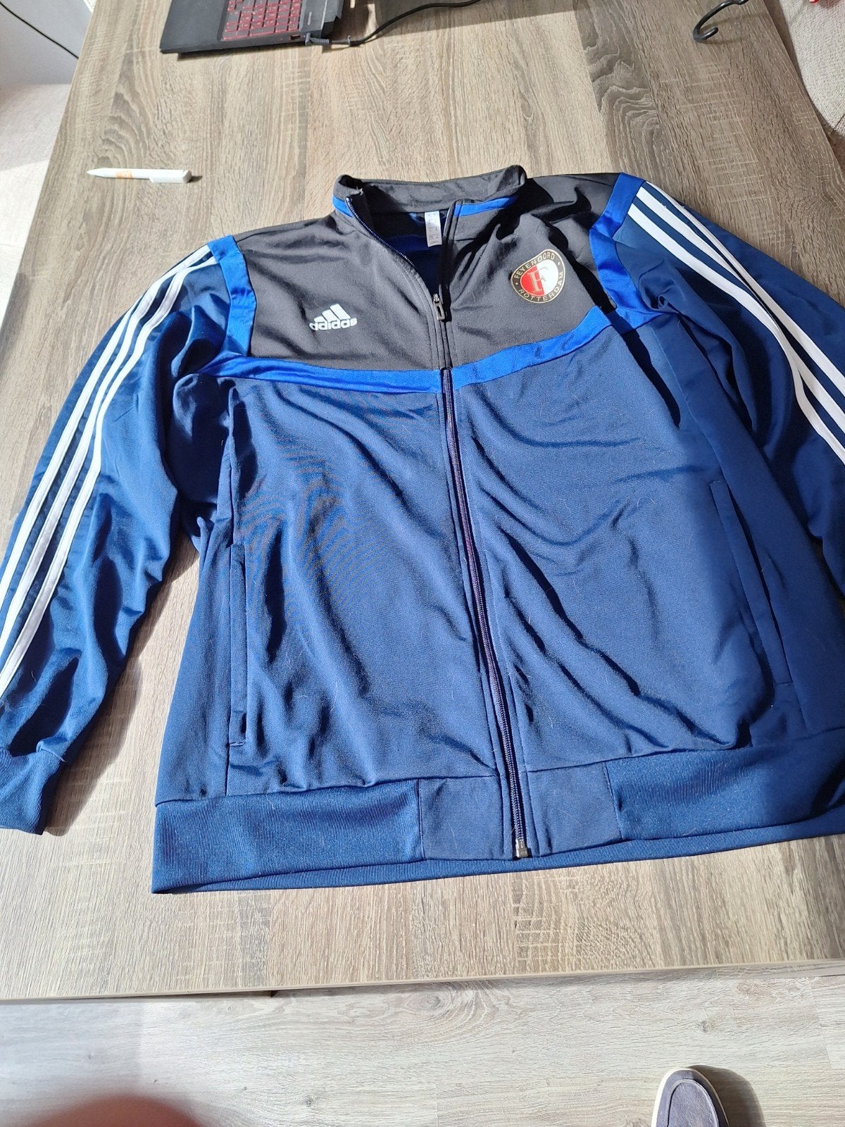 Feyenoord trainingsjack - Maat XL, Blauw, Maat 56/58 (XL), Ophalen of Verzenden, Zo goed als nieuw