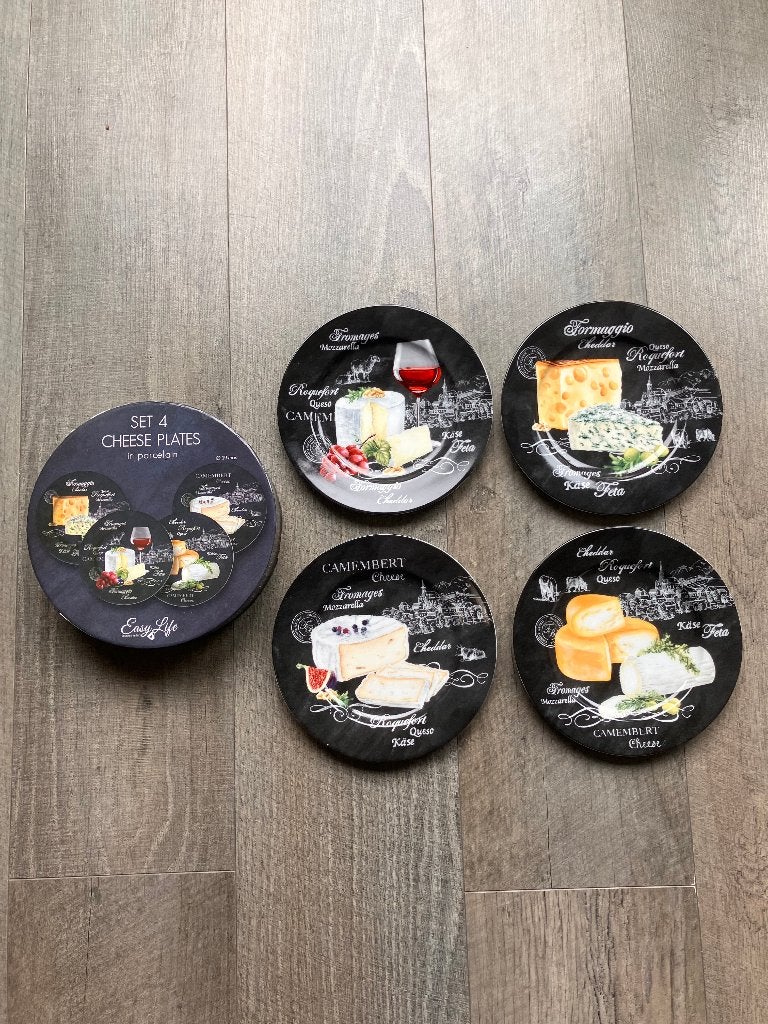 Set van 4 porseleinen kaasbordjes (19 cm), Nieuw, Ophalen of Verzenden, Bord(en), Overige stijlen
