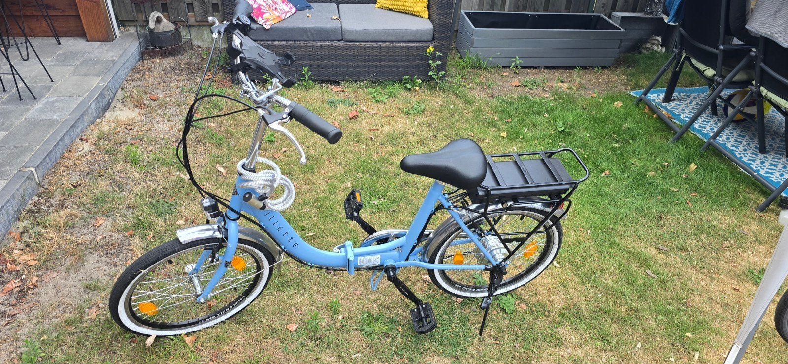 Villette elektrische vouwfiets – 20 inch – lichtblauw, Ophalen, Minder dan 10 versnellingen, Minder dan 49 cm, Zo goed als nieuw