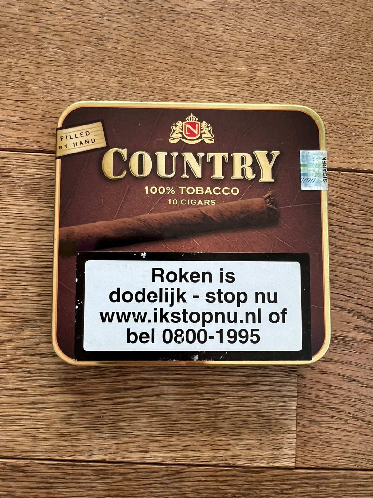 Country Tobacco sigarenBlik, Ophalen of Verzenden, Zo goed als nieuw, Tabaksdoos of Verpakking