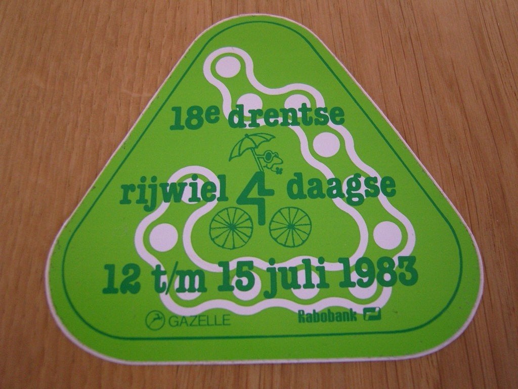sticker fiets 18e drentse rijwiel 4 daagse 1983 rabobank, Ophalen, Zo goed als nieuw