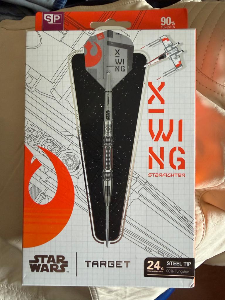 Target X-Wing 24 gram steeltip darts, Ophalen of Verzenden, Zo goed als nieuw, Pijlen