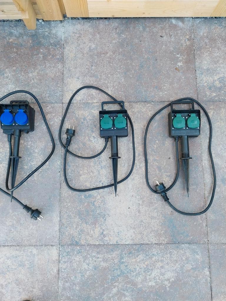Tuin stekkerdozen met grondspies - 3 stuks, Kunststof, Overige typen, Nieuw, Ophalen of Verzenden