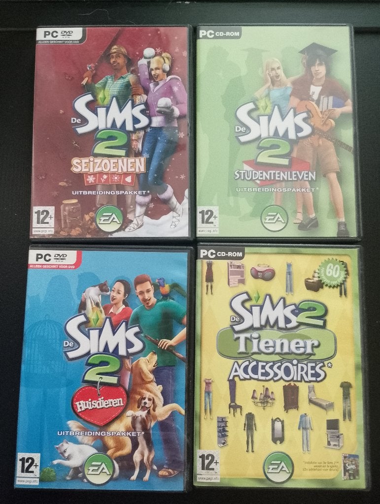 4x De Sims 2 spellen, Spelcomputers en Games, Games | Pc, Gebruikt, 1 speler, Ophalen of Verzenden, Vanaf 12 jaar