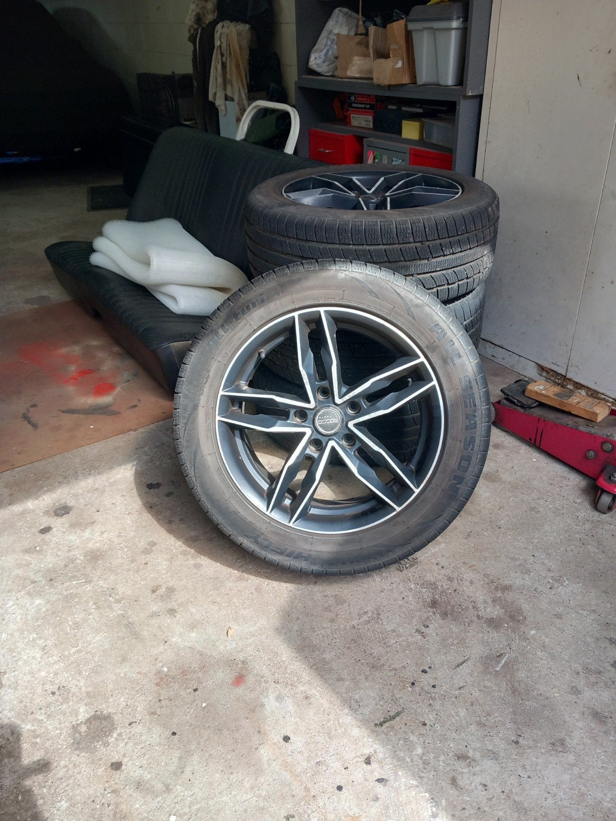 Velgen 5x120+all season banden 225/55x17, Ophalen, Gebruikt, Banden en Velgen, 17 inch