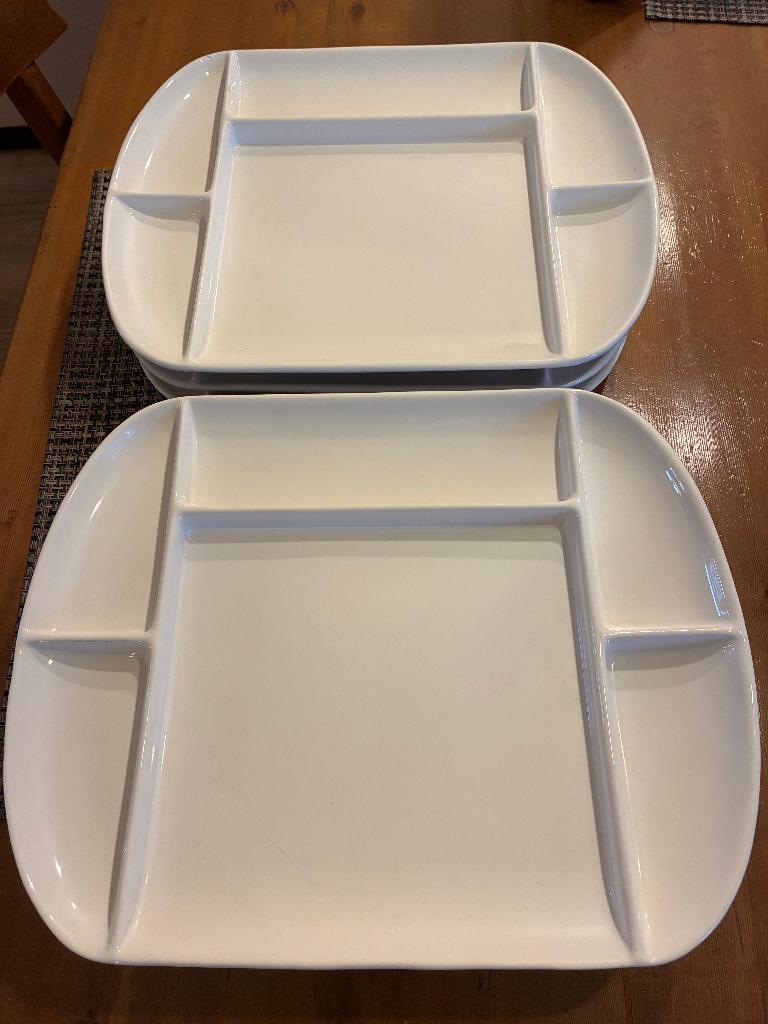 6 Gourmet Fondue Steengrill borden 32x26 cm Samen €10,00 afg, Huis en Inrichting, Keuken | Servies, Ophalen of Verzenden, Zo goed als nieuw