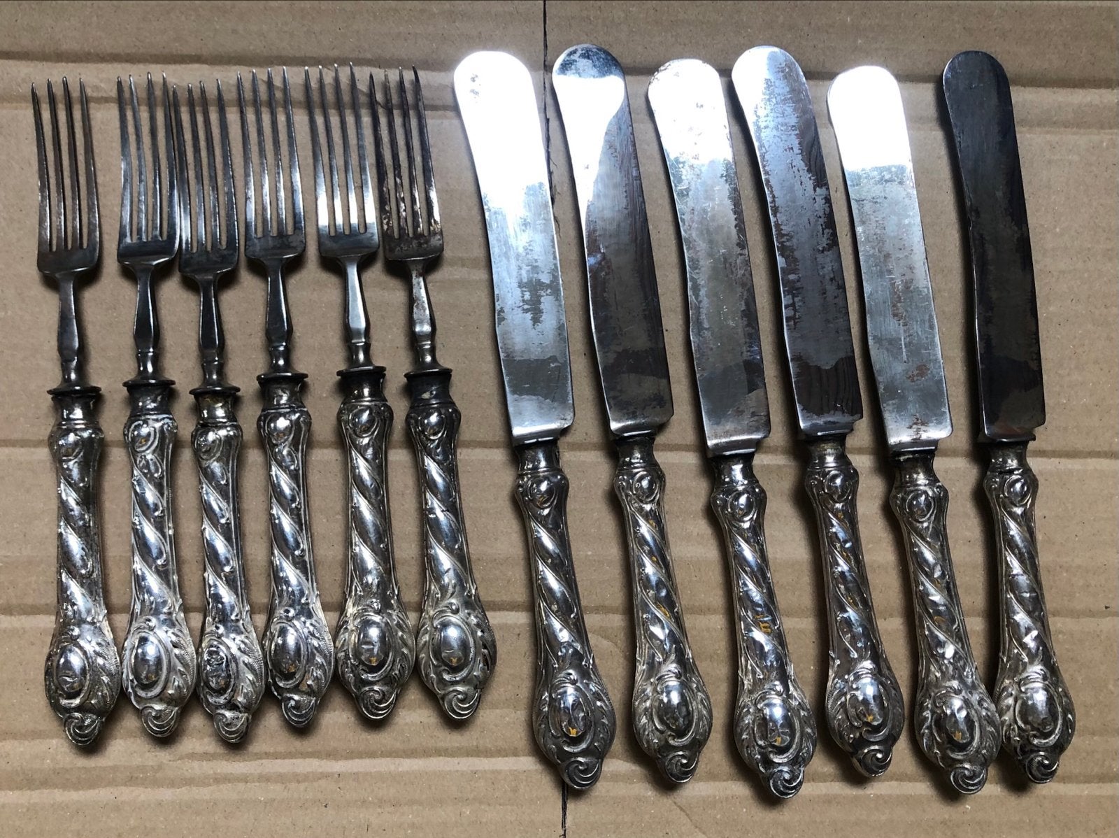 Antieke Verzilverde Bestekset - Biedermeier/Victoriaans, Ophalen of Verzenden