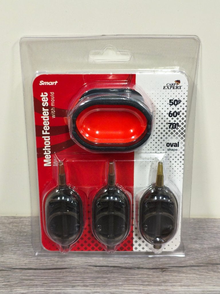 NIEUW Carp Expert Feederset Ovaal Method 50-60-70 Gram + Mal, Ophalen of Verzenden, Nieuw, Overige typen