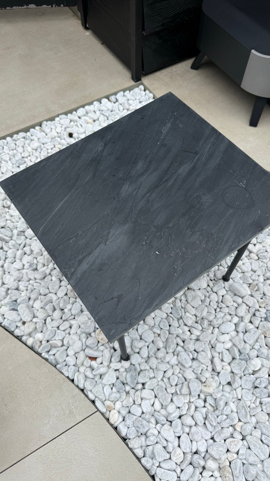 Marmeren bijzettafel H&M Home, Huis en Inrichting, Tafels | Bijzettafels, Ophalen, Minder dan 55 cm, Gebruikt, Vierkant