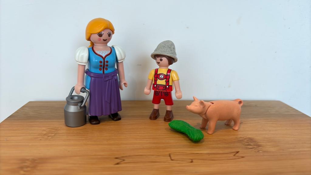 Playmobil boerin en zoon 5514 compleet en zgan, Kinderen en Baby's, Speelgoed | Playmobil, Ophalen of Verzenden, Zo goed als nieuw
