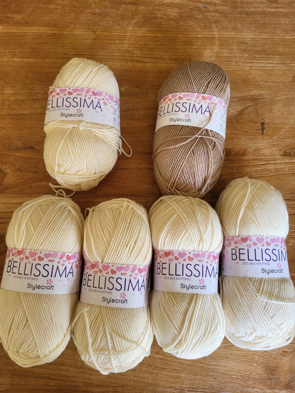 Stylecraft Bellissima Wol - Crème en Bruin (5 bollen), Hobby en Vrije tijd, Breien en Haken, Ophalen of Verzenden, Nieuw, Breien of Haken