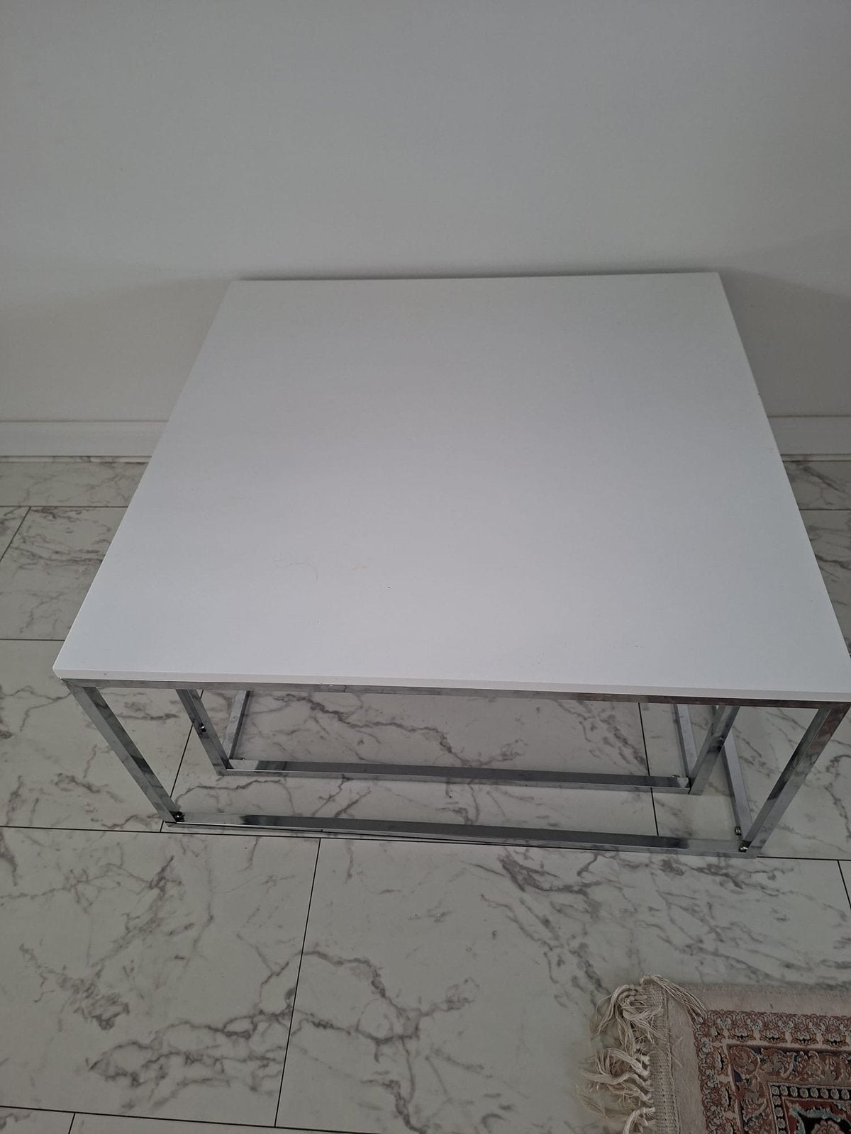 Hoogglans witte salontafels 2st, Ophalen of Verzenden, Zo goed als nieuw, Rechthoekig, 50 tot 100 cm