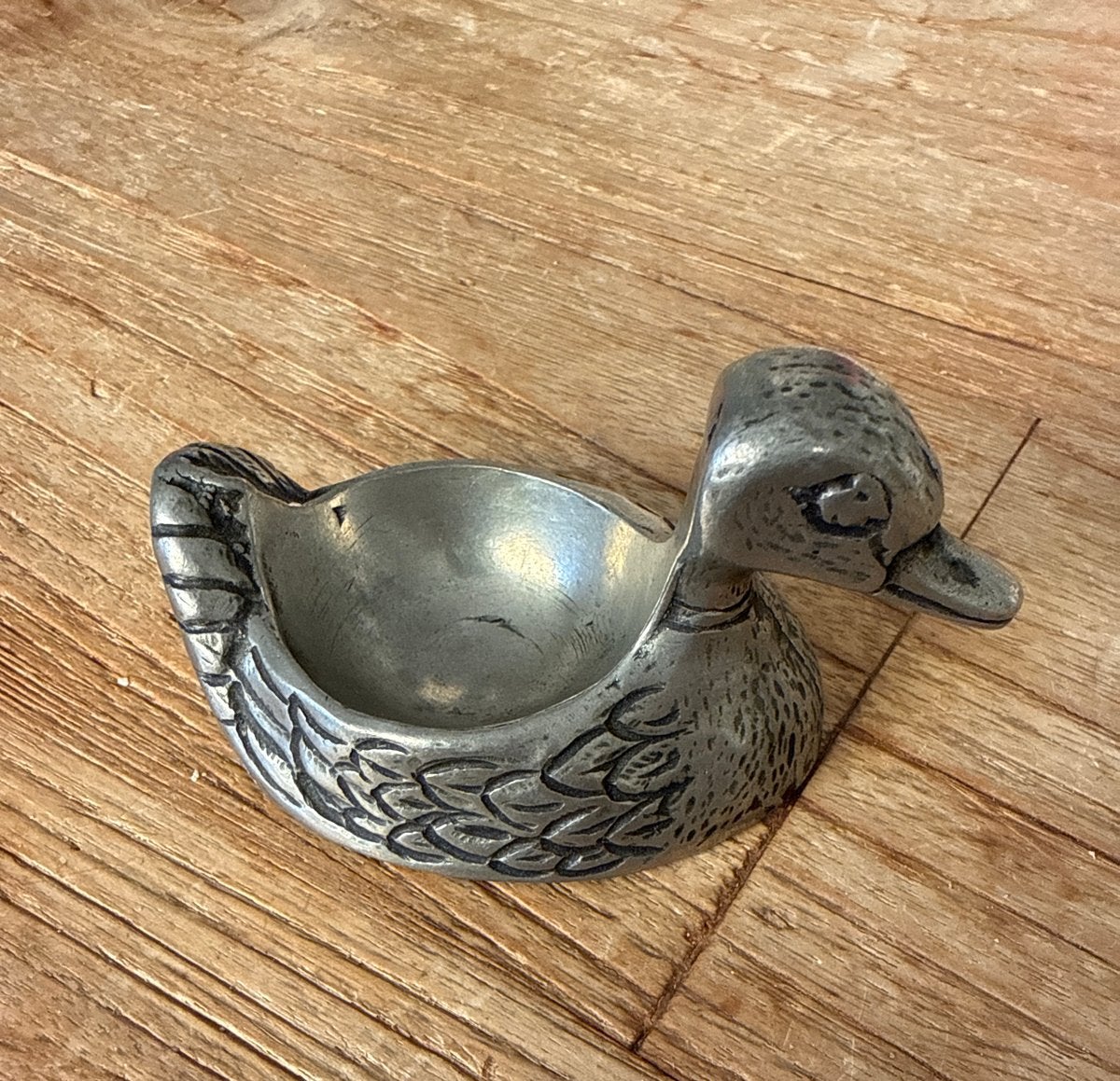 Antieke tinnen eend schaaltje - 95% tin, Ophalen of Verzenden