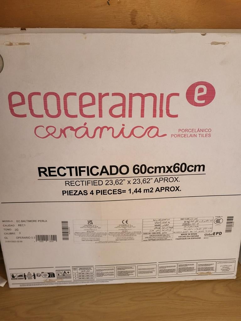 Ecoceramic keramische tegels 60x60 en 30x60, Doe-het-zelf en Verbouw, Tegels, Nieuw, Vloertegels, Keramiek, 60 cm of meer, 60 cm of meer