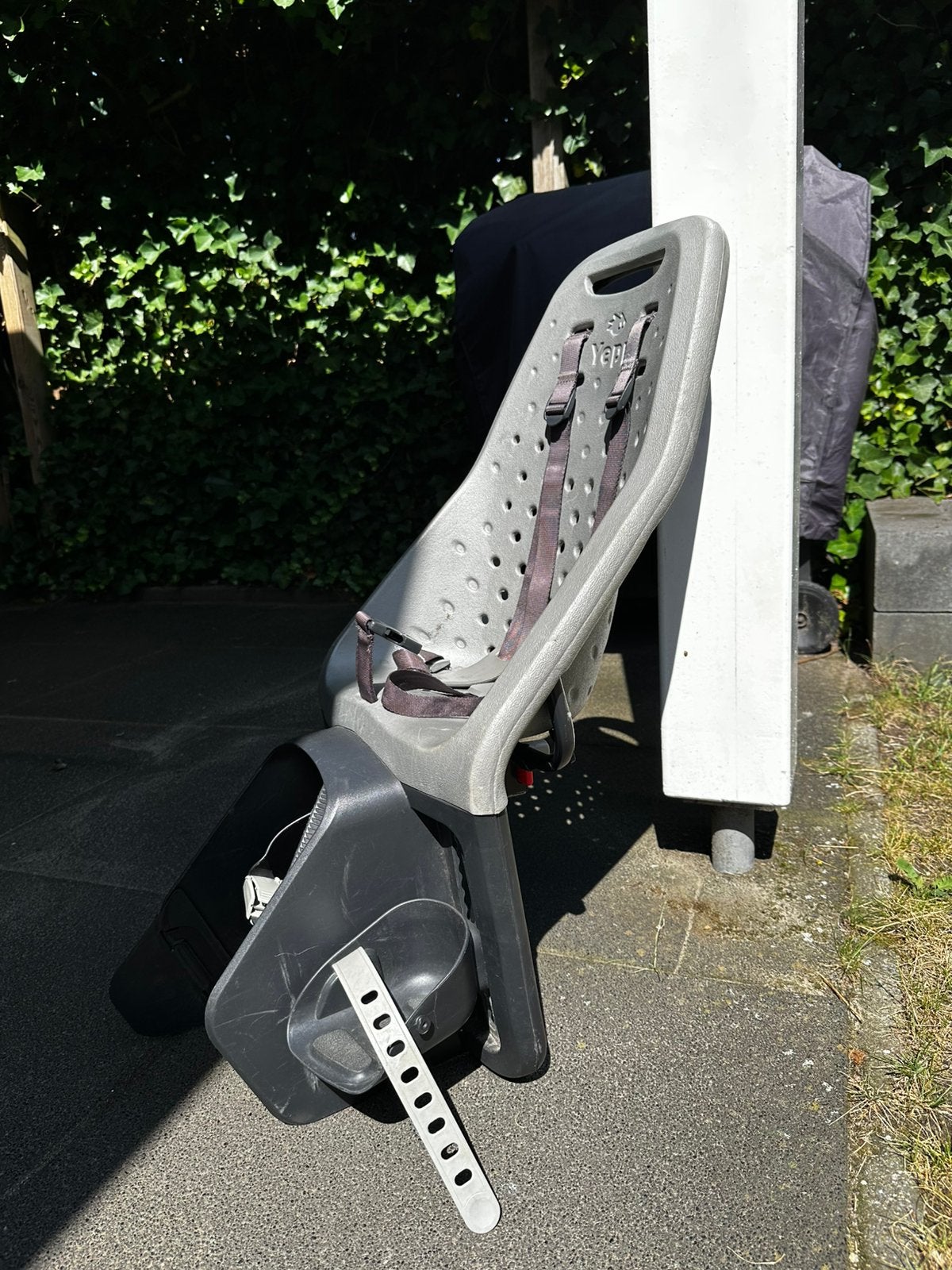 Yepp achterzitje + bagagedragerverlenging, Fietsen en Brommers, Fietsaccessoires | Fietsstoeltjes, Ophalen, Gebruikt, 0 t/m 18 kg