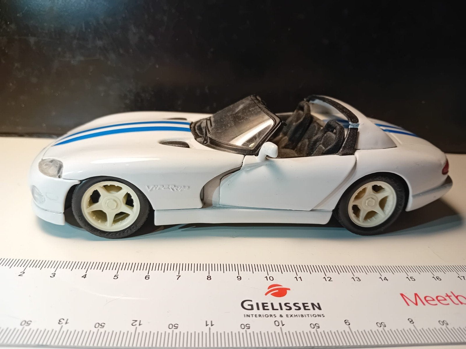Dodge Viper RT/10 Wit met blauw 1:24, Ophalen of Verzenden, Zo goed als nieuw, Auto