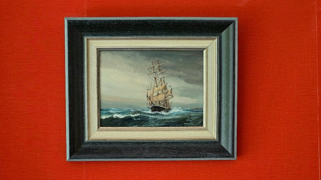 Olieverfschilderij T. Bakker, Ophalen of Verzenden, Bijzondere lijst, Olieverf, Klassiek