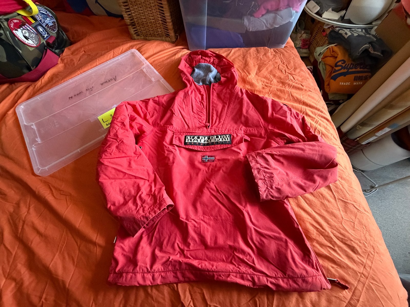 Napapijri Anorak Jas Rood - Maat 14 (162), Verzenden, Jongen of Meisje, Jas