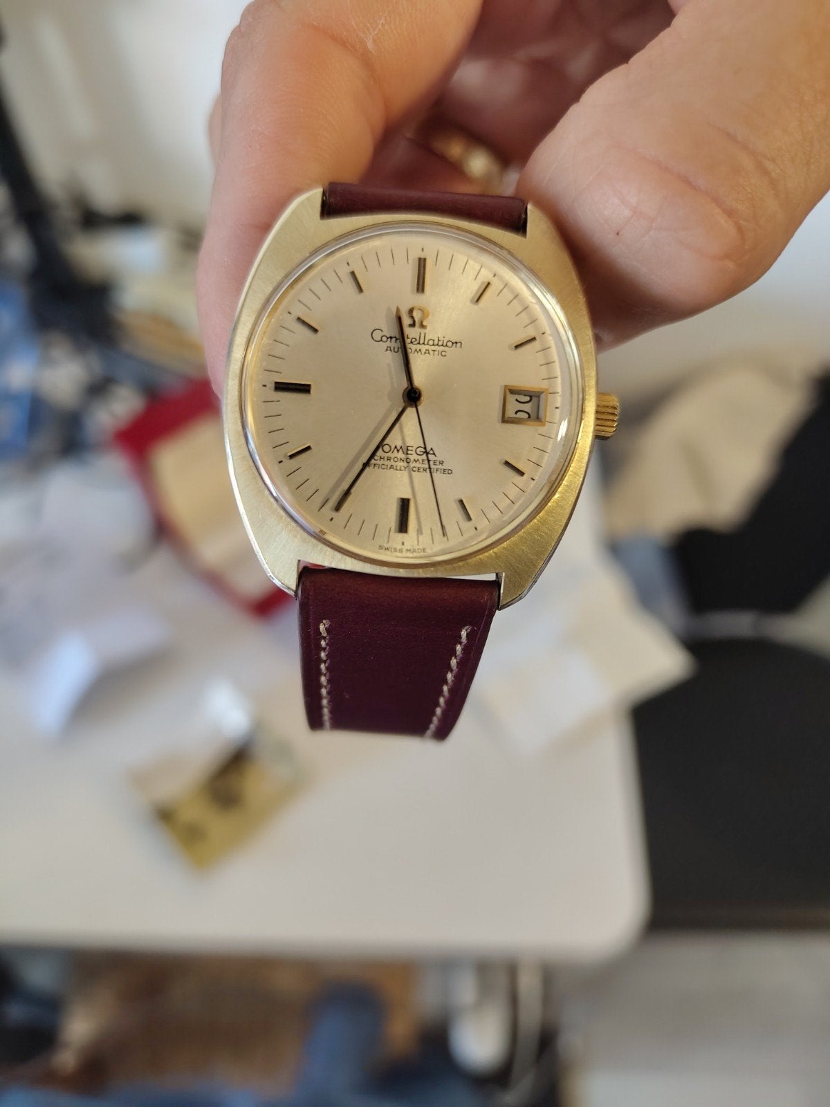 Omega Constellation C-Shape 18k Goud - Compleet, Met bandje, Polshorloge, Omega, Goud