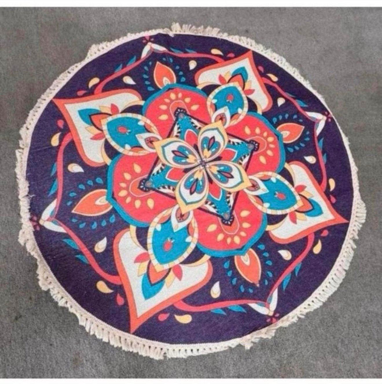 Vintage katoenen tapijt wasbaar rond kleed 100CM abstract, Rond, Nieuw, Ophalen of Verzenden, H