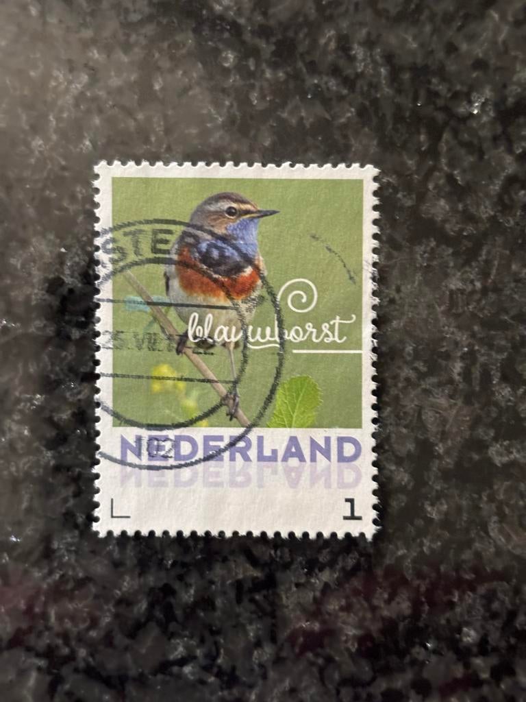 Gestempelde postzegel Nederland - Blauwborst Nederland, Verzenden, Na 1940, Gestempeld