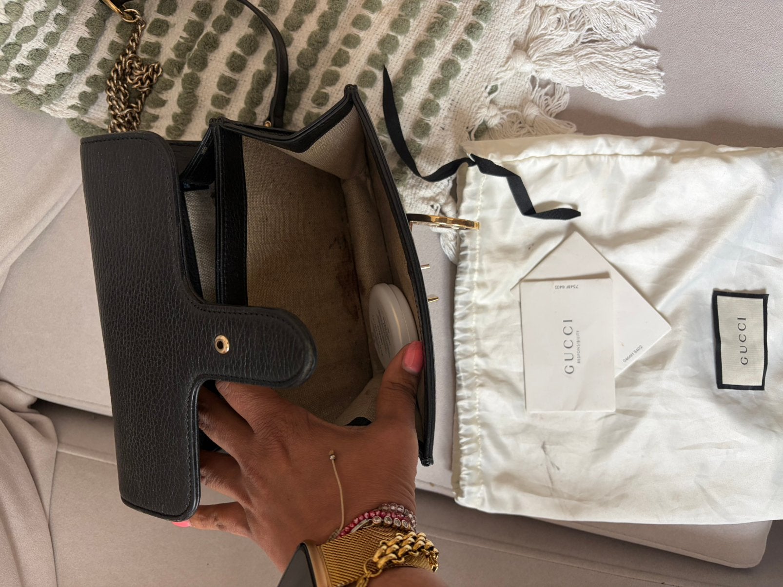 Gucci interlock vintage black bag, Ophalen of Verzenden, Zo goed als nieuw, Zwart