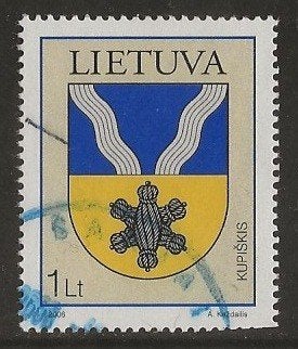 Litouwen 102, stadswapen, Verzenden, Overige landen, Gestempeld
