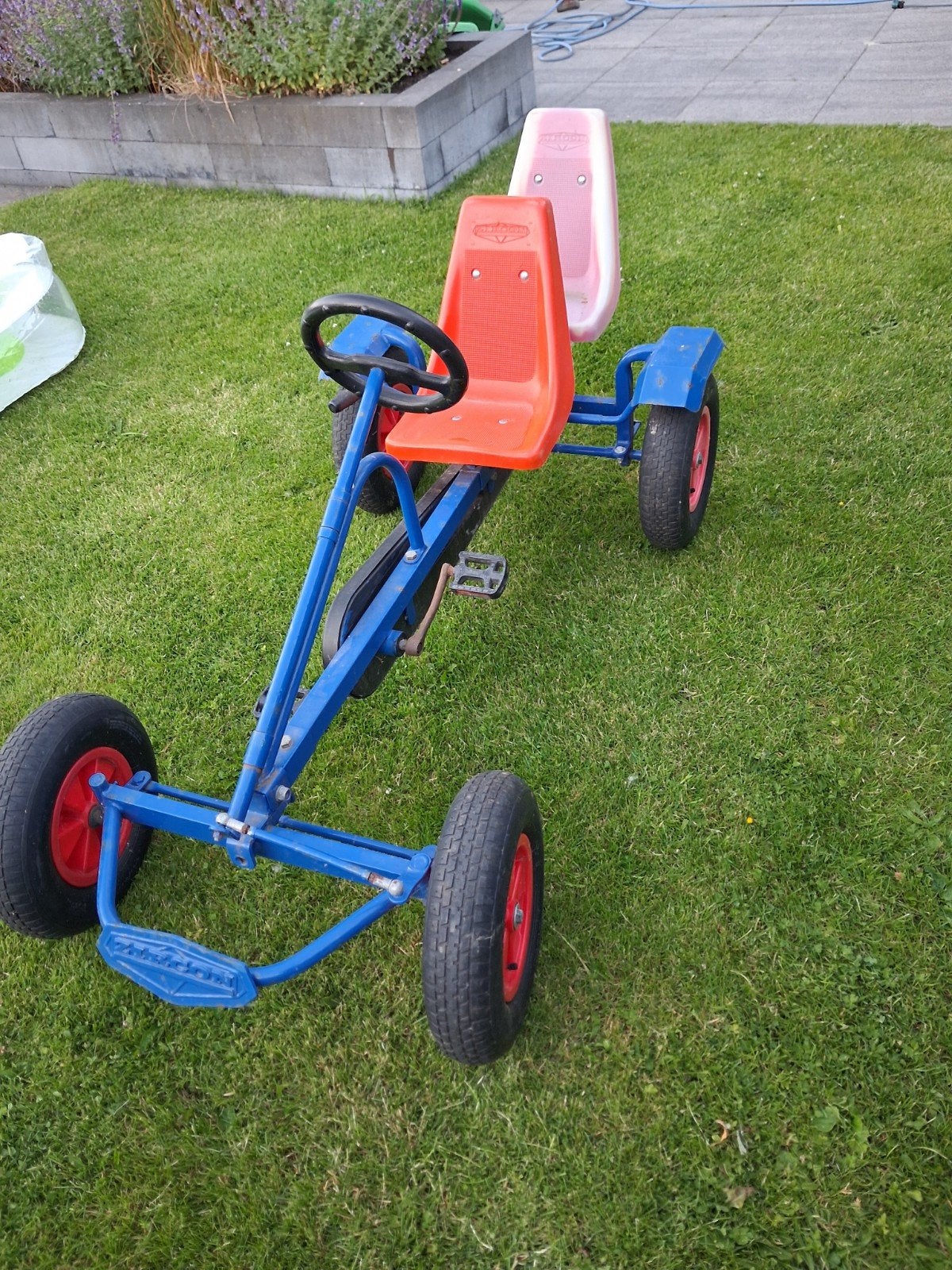 Blauwe skelter met duozit, Kinderen en Baby's, Speelgoed | Buiten | Skelters, Ophalen, Gebruikt, Overige merken, Duozit