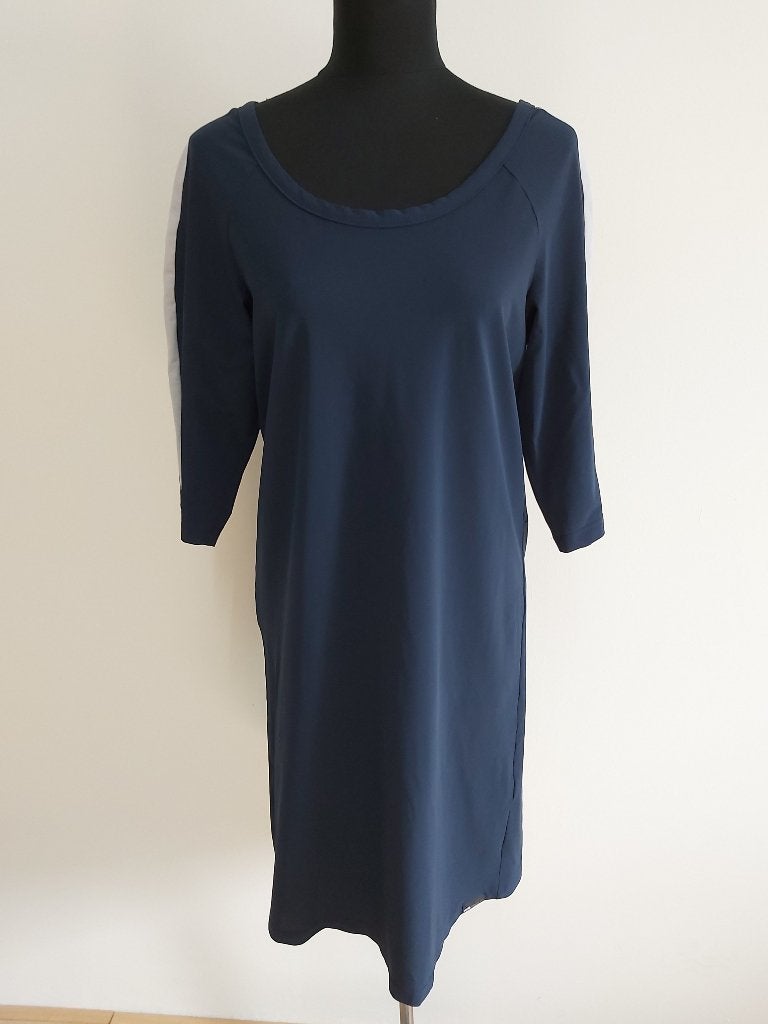 J188 - Donkerblauwe Limited Penn Ink New York jurk mt 40 (1), Kleding | Dames, Maat 38/40 (M), Blauw, Ophalen of Verzenden, Zo goed als nieuw