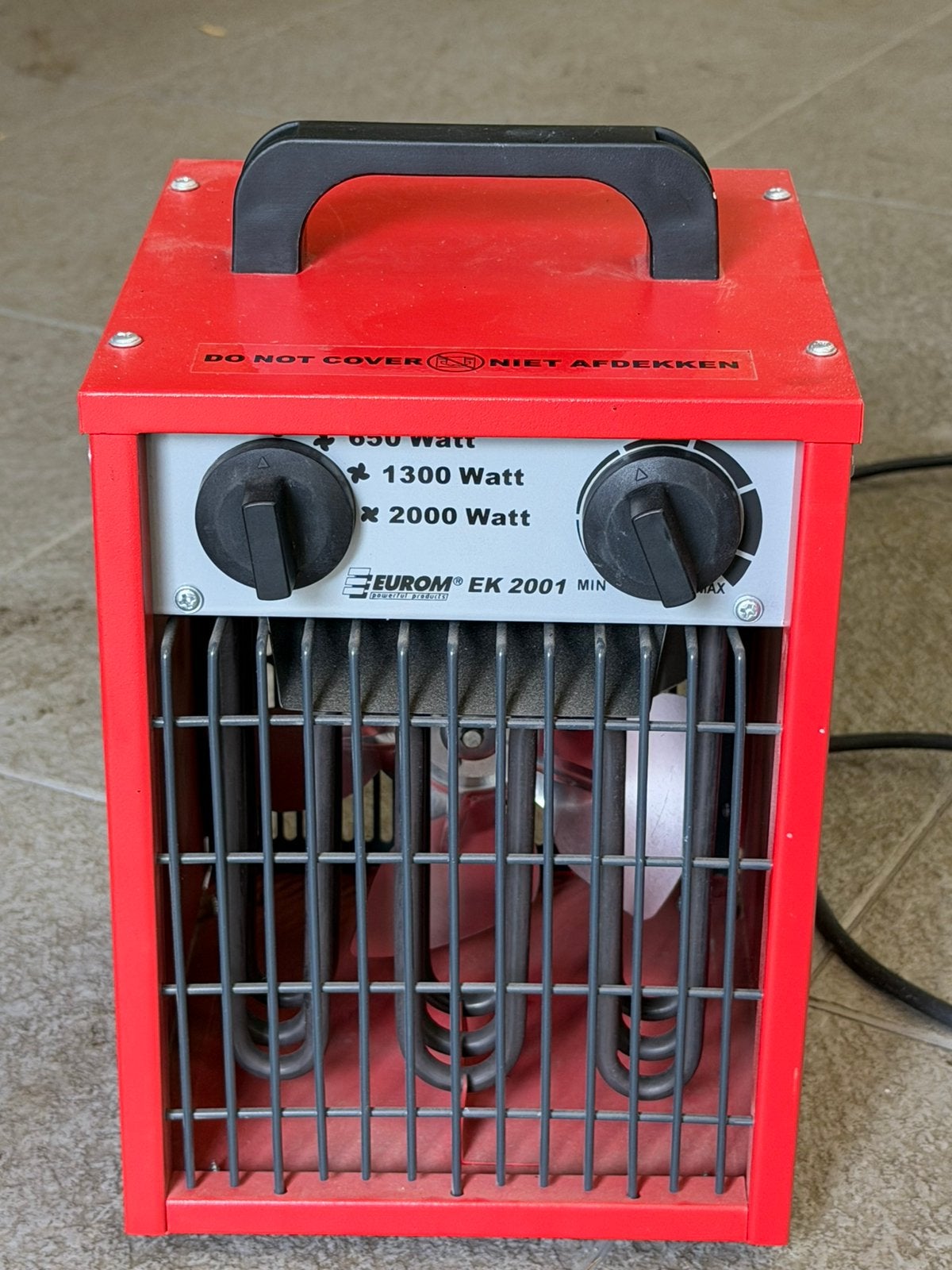 Werkplaatsheater, kacheltje, Eurom, Ophalen, 30 tot 80 cm, Kachel, Minder dan 60 cm